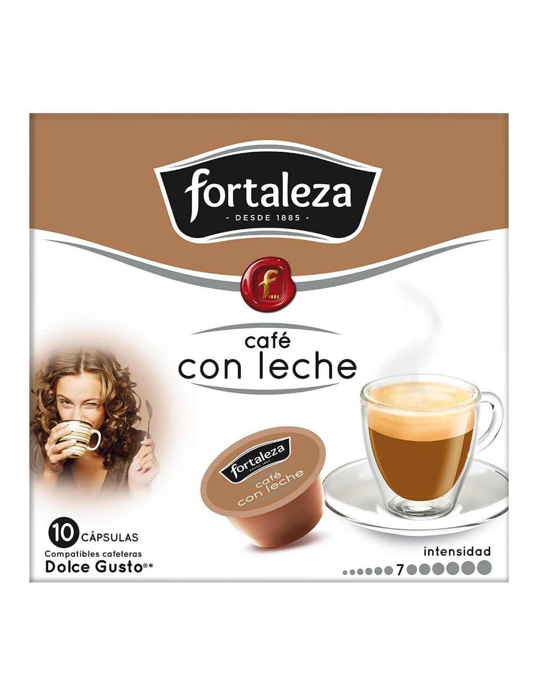Hacendado Cafe capsula cafe con leche (compatible cafetera dolce  gusto*(marca de grupo societe des produits nestle,sa. no relacionada con