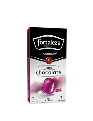 Café con aroma natural a Chocolate 10 cápsulas Fortaleza Platinium compatibles con Nespresso®*