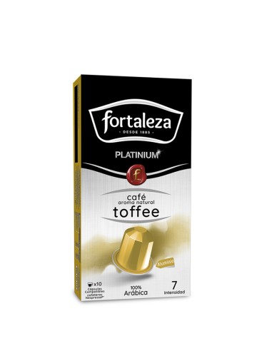 Café con aroma natural a Toffee 10 cápsulas Fortaleza Platinium compatibles con Nespresso®*