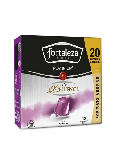 Café Excellence 20 cápsulas Fortaleza Platinium compatibles con Nespresso®